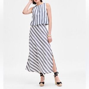 NWT on 34th Elegant Striped Maxi Skirt Set - Black and White